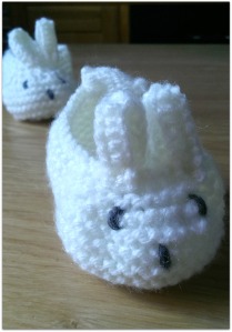 knitted bunny booties